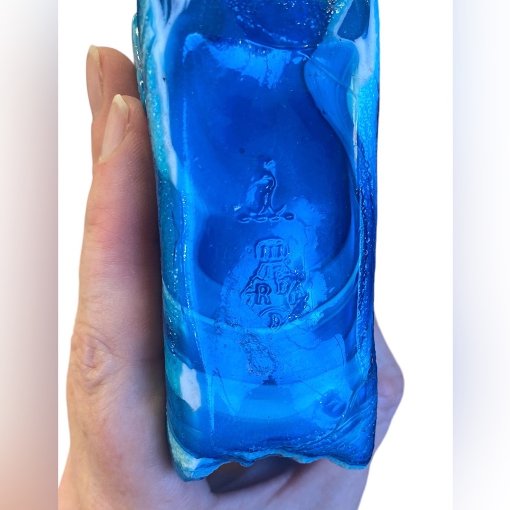 Sowerby Antique Slag Glass Blue White Victorian Posey Vase, Gladstone Doctor Bag - Picture 3 of 10